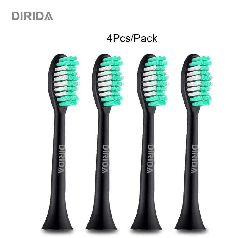 toothbrush head 4pcs DIRIDA S-100 перезаряжаемая звуковая зубная щетка usb зарядка электрическая зубная щетка Sonicare IPX7 Водонепроницаемая ультра звуковая Глубокая чистка зубов - Цвет: toothbrush head 4pcs