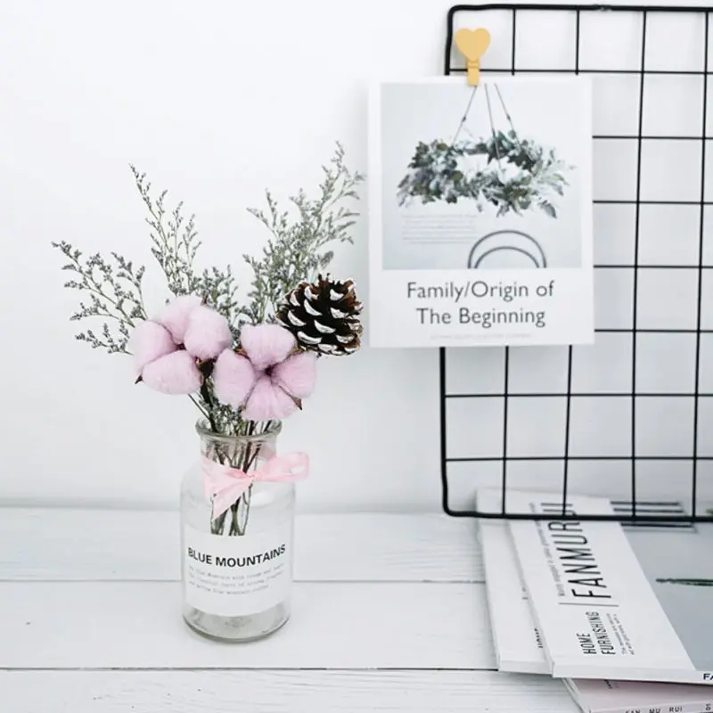 Натуральные Сушеные хлопковые цветы искусственные растения цветной пшеничный