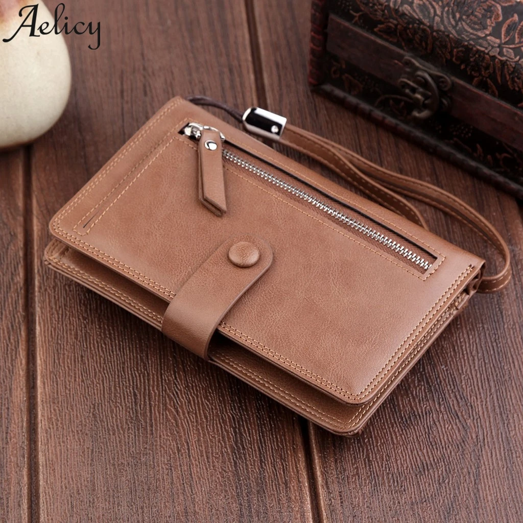 Aelicy, новинка, кошельки на молнии, длинный кожаный кошелек, Женский держатель для карт, клатч, кошелек, многофункциональный, деловой держатель для карт, сумка