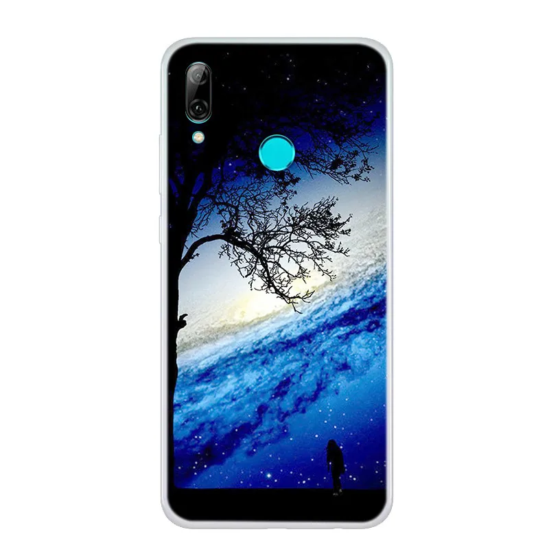Силиконовый чехол для Huawei P Smart 2019 мягкий с художественным принтом 2020 Прозрачный