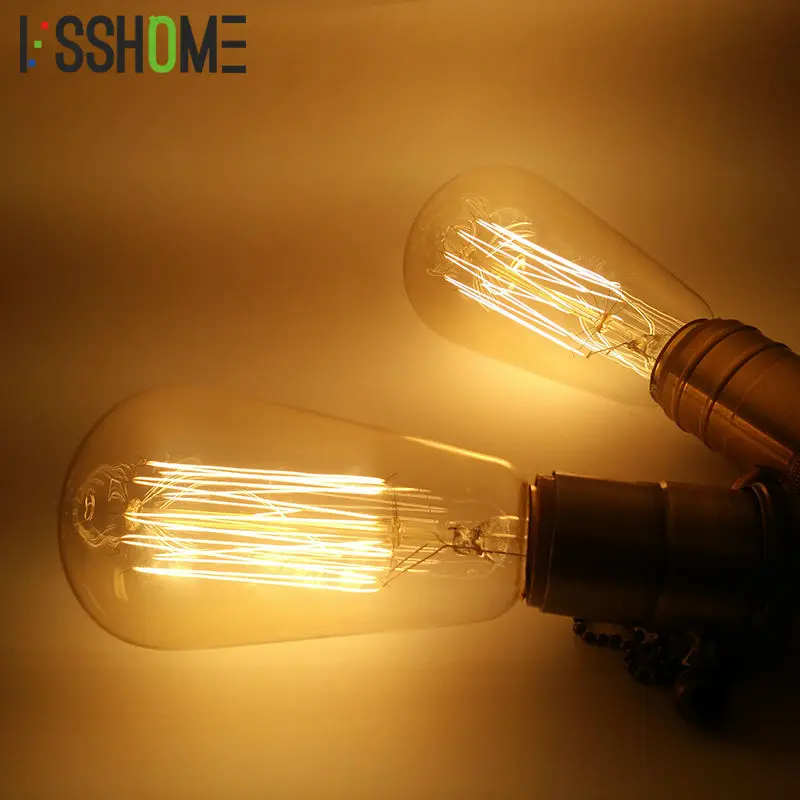 [Vsshome] edison Лампы накаливания 40 Вт Винтаж Ретро лампа AC110V/220 В E27 База Освещение в помещении ST64