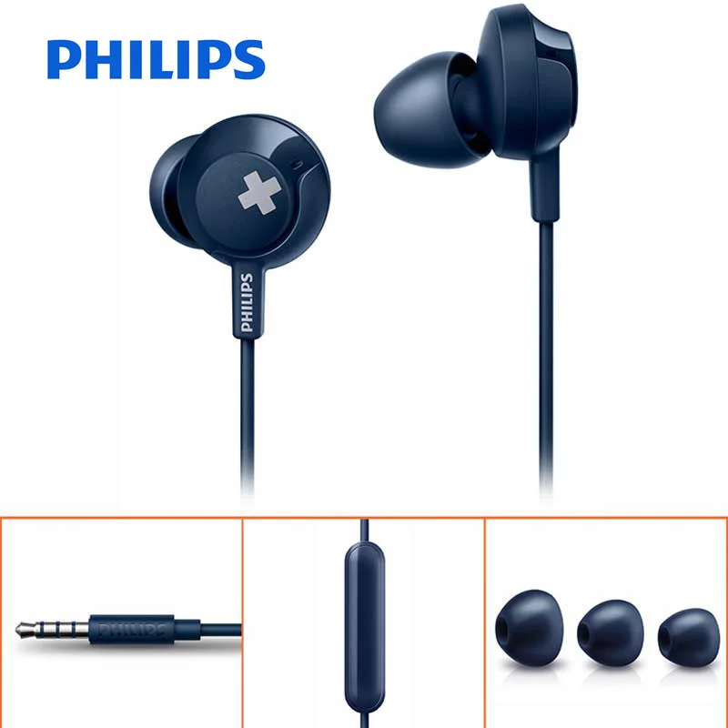 Philips SHE4305 НЧ проводная гарнитура с микрофоном четырехъядерным процессором In Ear
