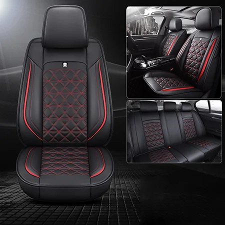 Black Red Standard Высококачественные кожаные автомобильные чехлы для сидений Kia sportage 3 r soul Buick Excelle XT lacrosse Королевский бис - Название цвета: Black Red Standard
