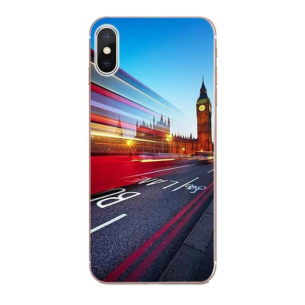 Мягкий модный Чехол для мобильного телефона London Big Ben Bus Samsung Galaxy Note 5 8 9 S3 S4 S5 S6 S7 S8 S9