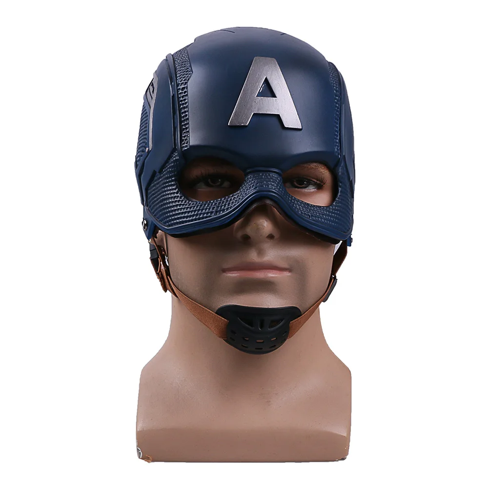 Cos Movie Superhero Captain America Helmet Cosplay Steven Rogers PVC Man Adult Halloween Costumes Party Prop