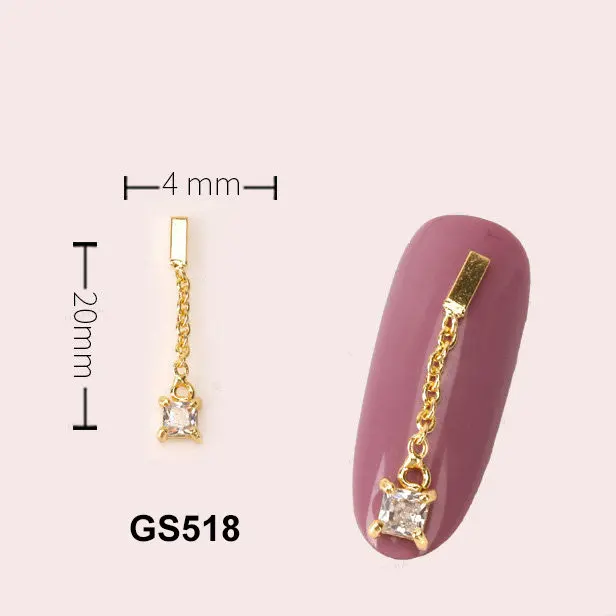 GS518 5pcs 5 шт./лот, роскошный дизайн ногтей, ювелирное изделие, Череп, циркон, дизайн ногтей, высокое качество, маникюрный магазин, вечерние, сплав, цепь, Хэллоуин, сделай сам, гвозди, фурнитура - Цвет: GS518 5pcs