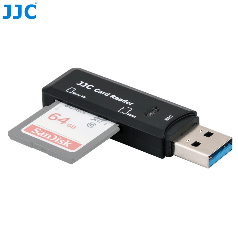 

JJC 5Gbps USB 3.0 Camera Memory Card Reader SD/Micro SD/TF/SDHC/SDXC Readers for Win98/ME/2000/XP/WIN7/Mac OS