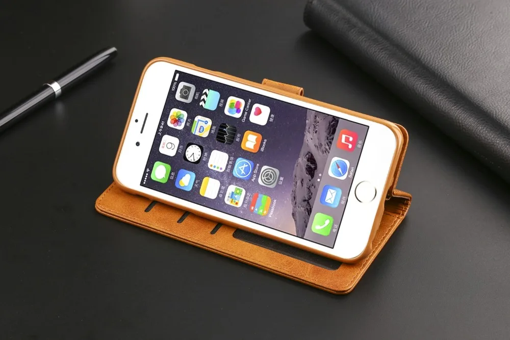 Роскошный кожаный чехол-бумажник для iPhone 6 S 7 8 Plus X XS Max XR 11 Pro Max слот для карт флип-чехол для iPhone 6 S 7plus 8plus