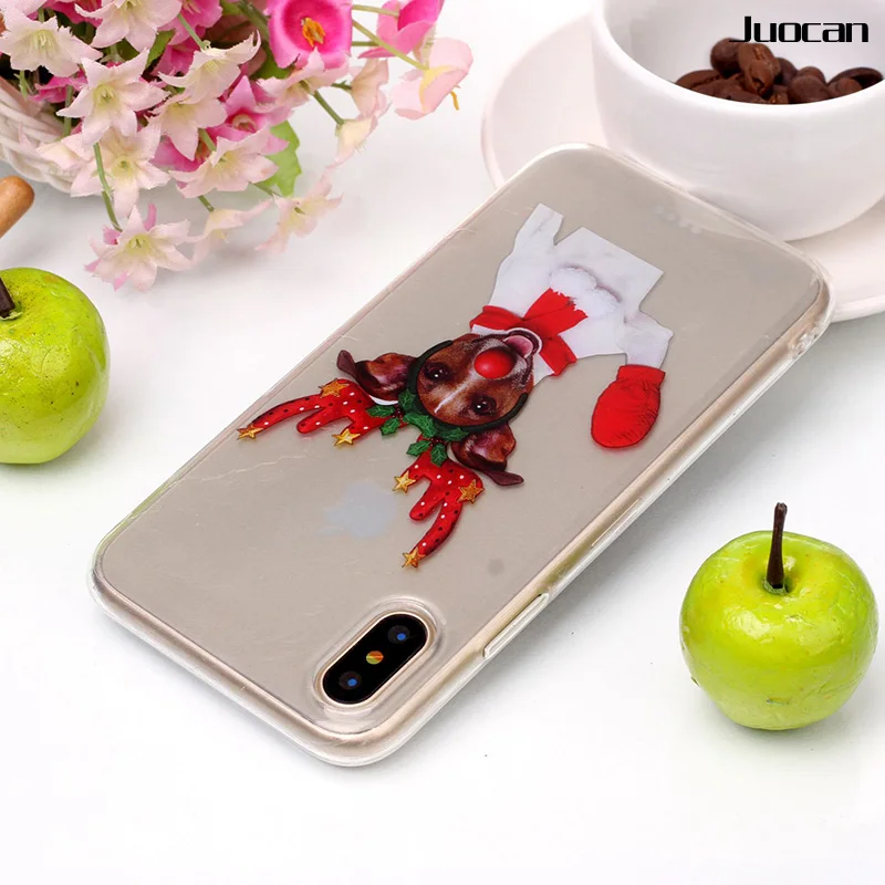 Juocan Happy Christmas Phone Case For Iphone X 10 Soft TPU Back Cover 8 6 |