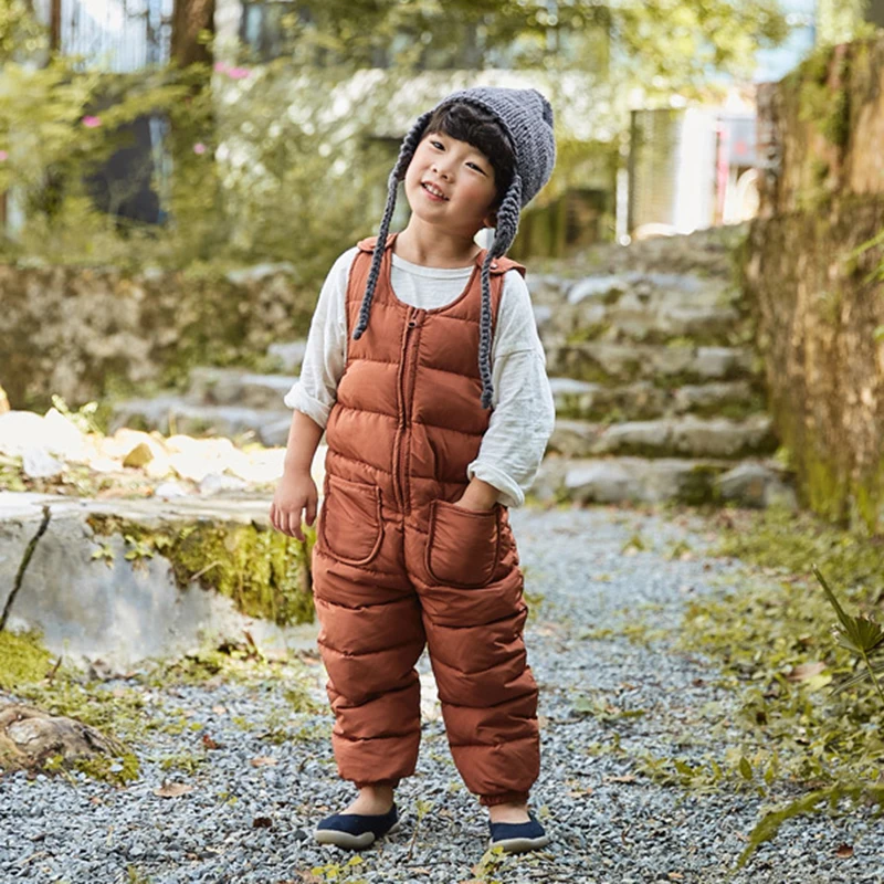 

Children's Pants Autumn and Winter New Children's Overalls Warm Strap Pant for Baby Girls Boys Down-Cotton Kids Jumpsuit XL345