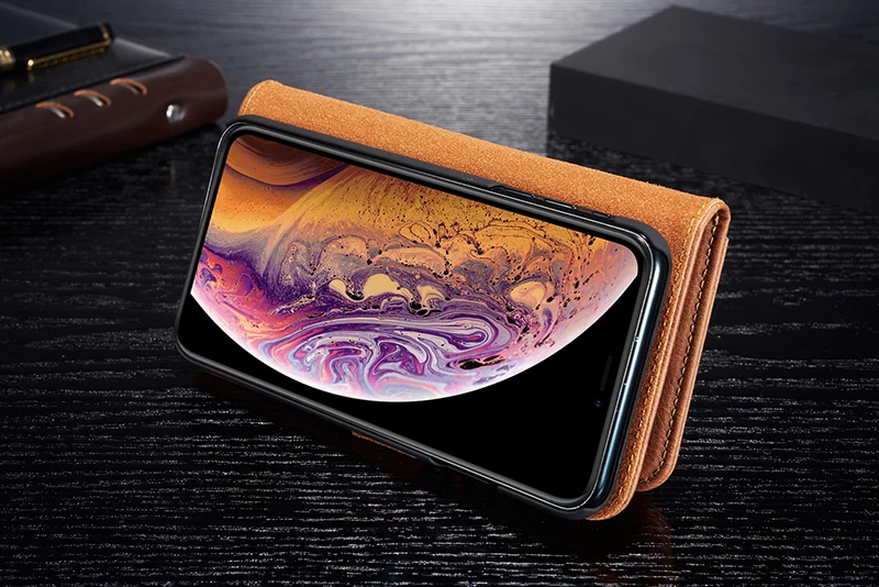 DG. Ming для IPhone 11 Pro XS Max Чехол-Кошелек Съемный из натуральной кожи Магнитный флип-чехол для IPhone XS XR 6S 7 8 Plus SE
