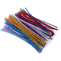 100pcs glitter chenille stems pipe cleaners plush tinsel stems wired sticks kids educational diy craft supplies toys crafting