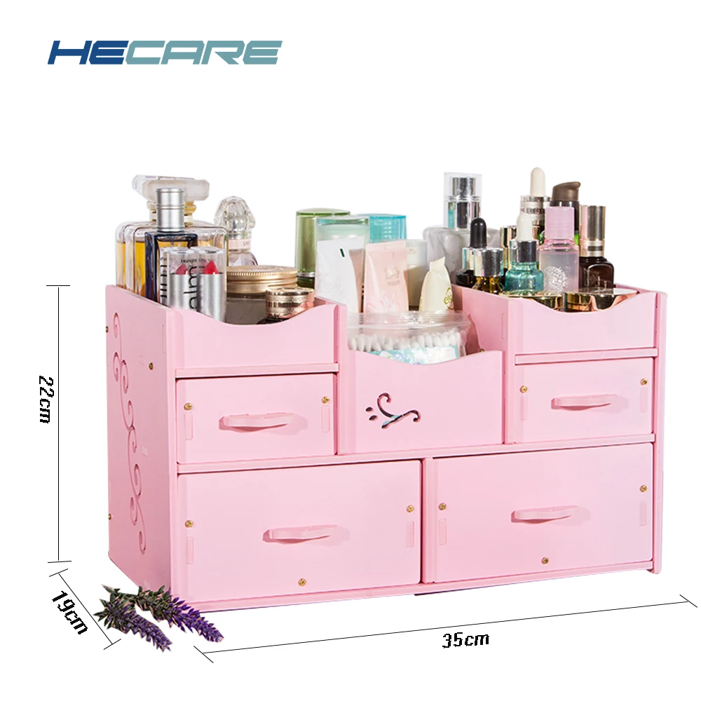 HECARE пластиковый органайзер для макияжа, водонепроницаемый косметический контейнер, ювелирный контейнер для косметики, вместительный чехол для хранения косметики
