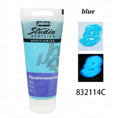 blue Pebeo 100 мл./шт. акриловые Краски светится в темноте светящаяся Краски светящиеся воды Цвет флуоресцентный пигмент Краски ing уличные Graffit - Цвет: blue