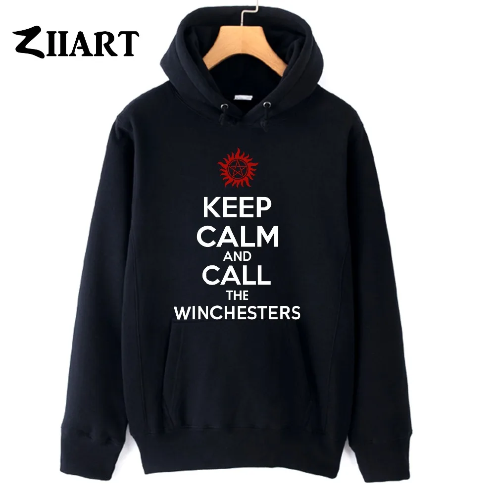 Сверхъестественная флисовая толстовка с надписью KEEP CALM and CALL THE Winchester для мужчин и