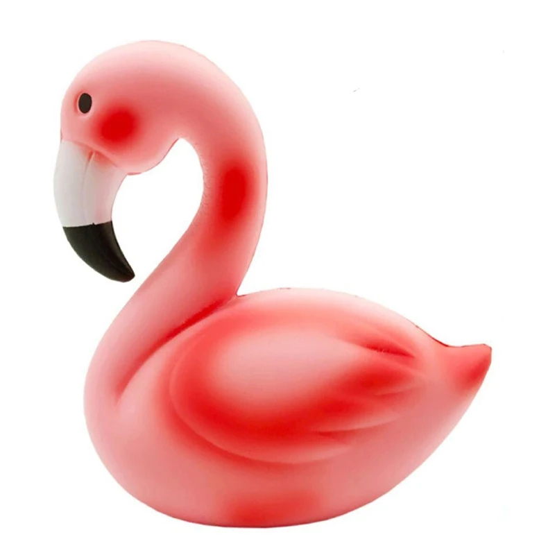 Мягкие сжимаемые кавайные шармы с героями мультфильмов Розовый Фламинго грубая