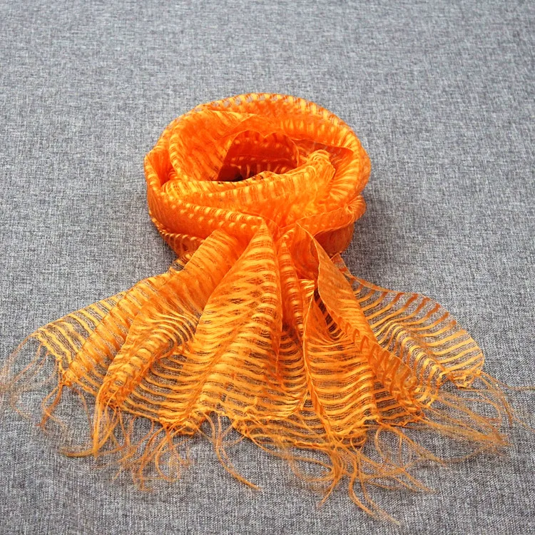 Оптовая продажа 10 шт. 100% шелковый платок для шарфа тонкий тюль цвет: оранжевый