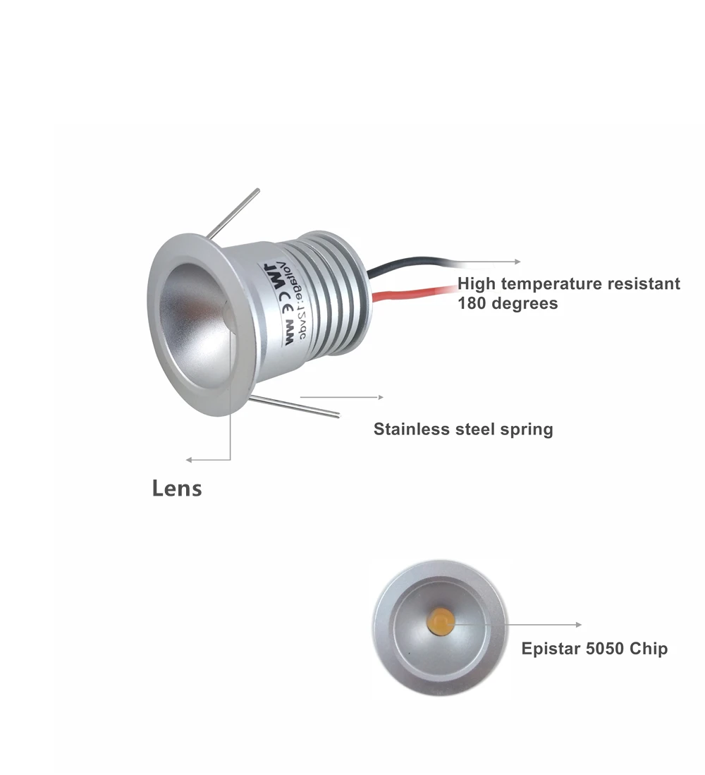 Светодиодный точечный светильник, 1 Вт, 25 мм режущий встраиваемый мини-светильник, 12 В постоянного тока, освесветильник для шкафа, декоратив... от AliExpress RU&CIS NEW