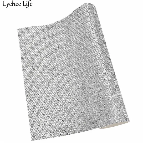 Lychee Life 29x21 см Сетка блеск синтетическая кожа ткань A4 PU ткань DIY ручной работы Швейные принадлежности для одежды украшения