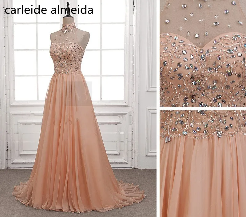 ТРАПЕЦИЕВИДНОЕ шифоновое платье для выпускного вечера с бусинами лиф Vestidos de fiesta