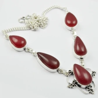 

Rubys Necklace Silver Overlay over Copper, 48 cm, N2441