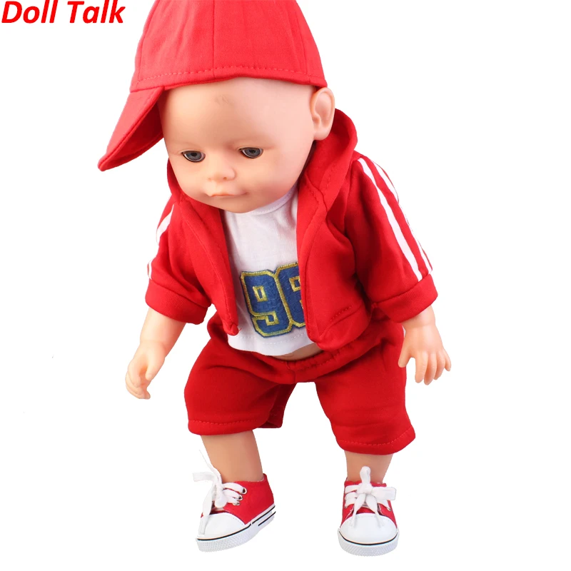 Кукла Talk 1 комплект спортивная одежда для 18-дюймовая кукла 96 цифровая футболка куртка+ шляпа бейсбольная форма комплект одежды для новорожденной куклы