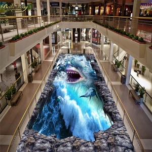 Пользовательские фото 3D пол картина стена морской мир Акула 3D напольная живопись пол papel де parede