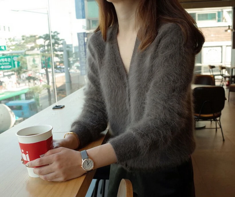 100% натуральный норковый кашемировый кардиган на кнопках длинный свитер с норкой