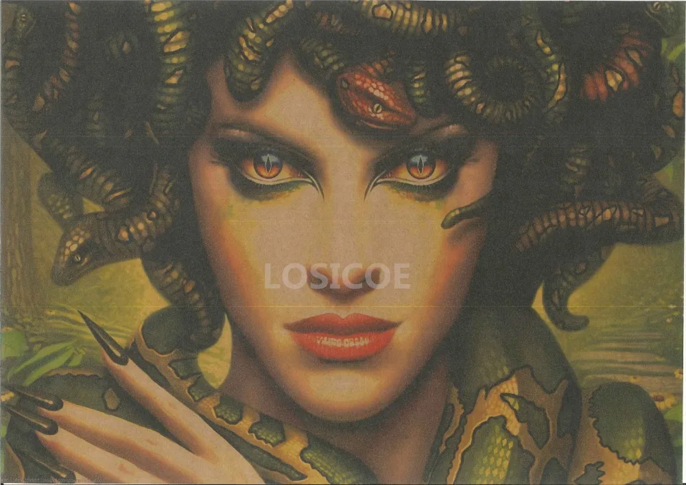 Древняя Греческая богиня Медуза столкновение титана винтажные старые шолы тату