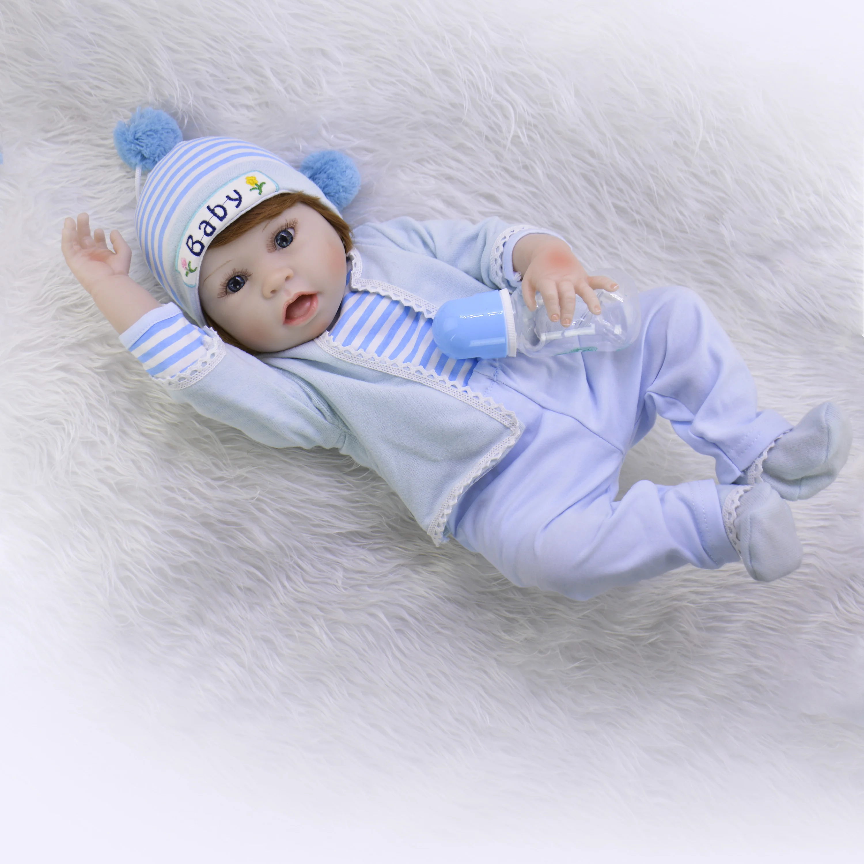 KEIUMI 23 дюймов полное тело кремния Reborn Реалистичная кукла сюрприз Boneca куклы на день