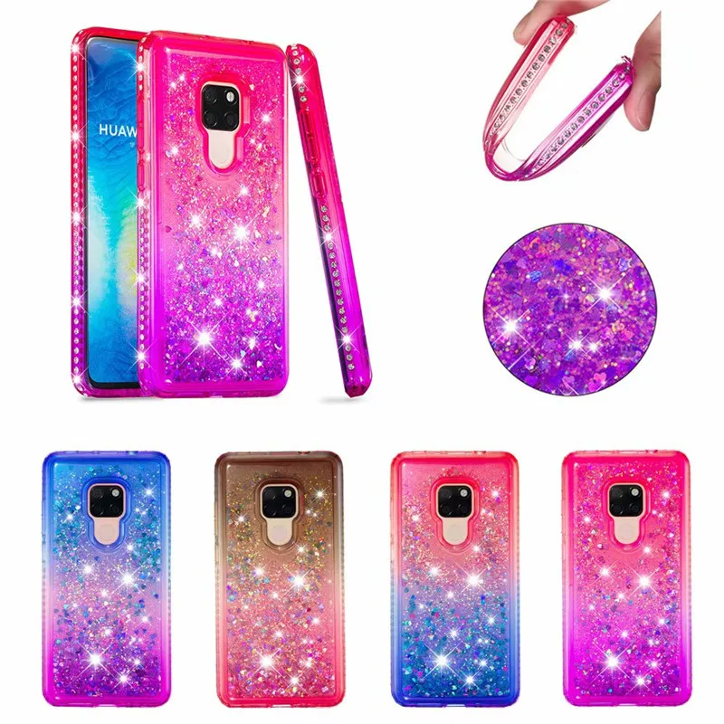 Чехол для телефона из ТПУ Huawei Y5 Prime Y6 2018 Mate 20 Lite Honor 7A Pro Enjoy 8E блестящий сыпучий