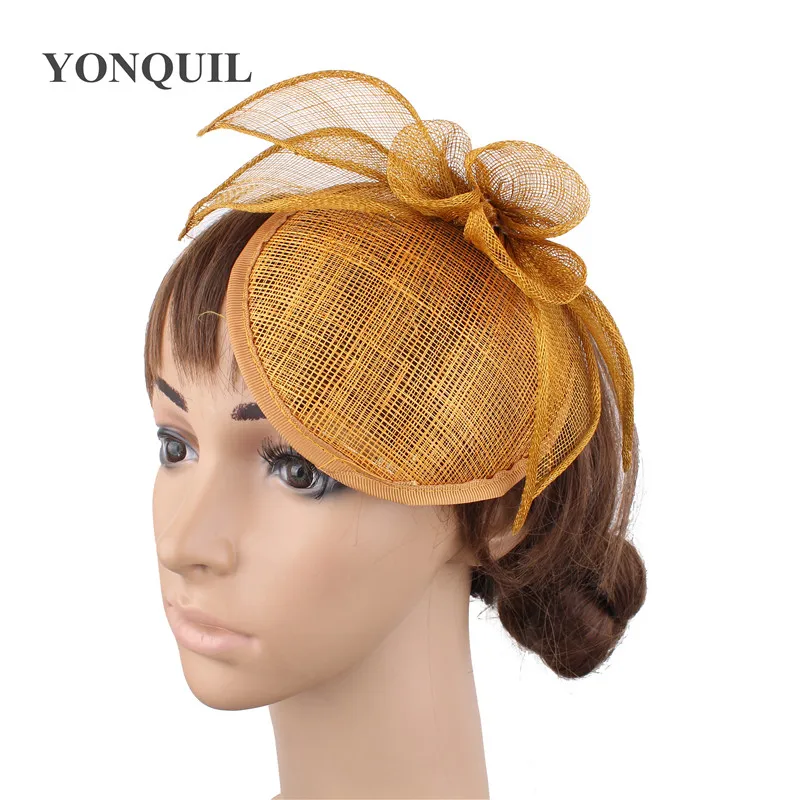 

Sinamay Fascinator with Rhinestone Adorned Wedding Hair Accessories Red Party Millinery Hats Cocktail Headwear 17 Color SYF640