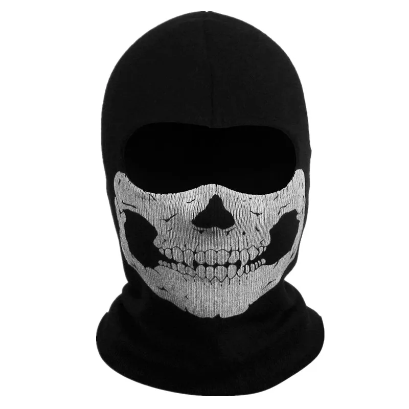 Белая маска на все лицо с изображением пуха призрака черепа для Хэллоуина