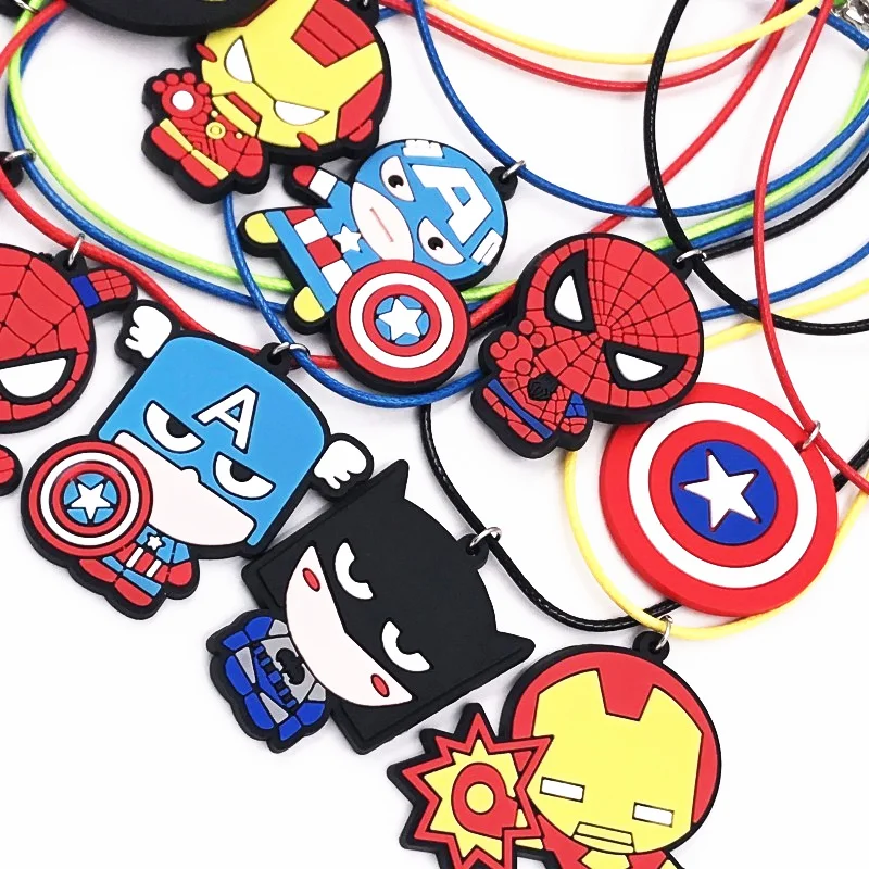 1 шт. Мстители аниме Heros ожерелье ПВХ кулон Веревка Цепь дети безделушка