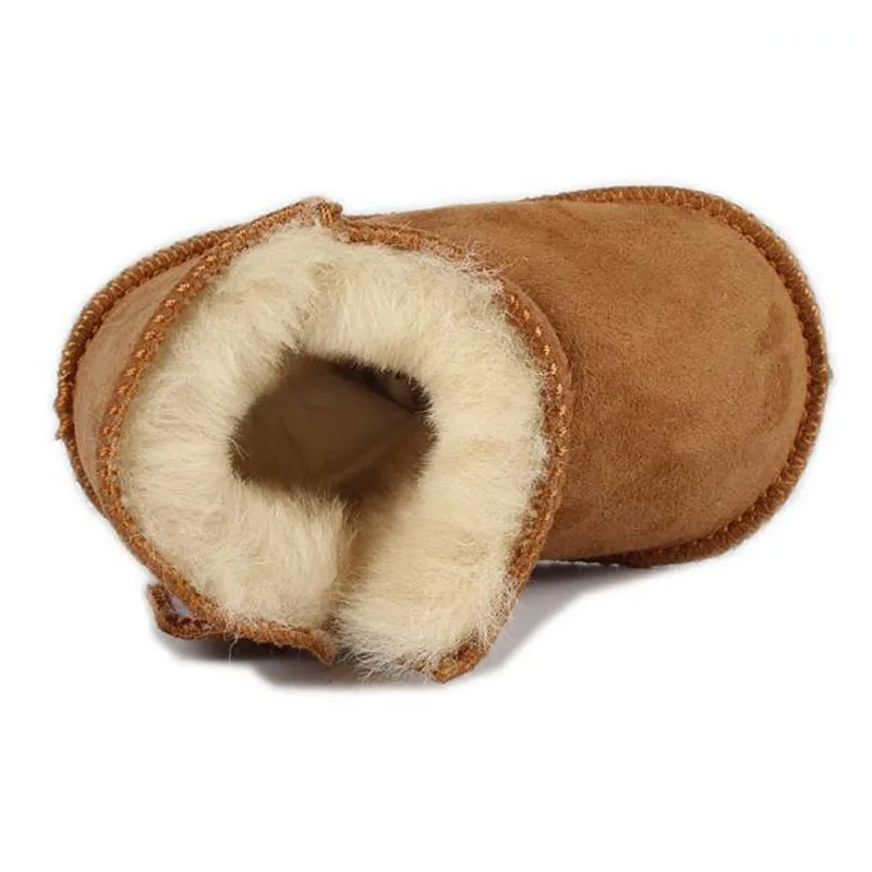 Newborn Baby First Walkers Toddler Warm Boots Winter Leather baby Girls Boys Shoes Soft Sole Faux Fur Bebe Booties images - 6