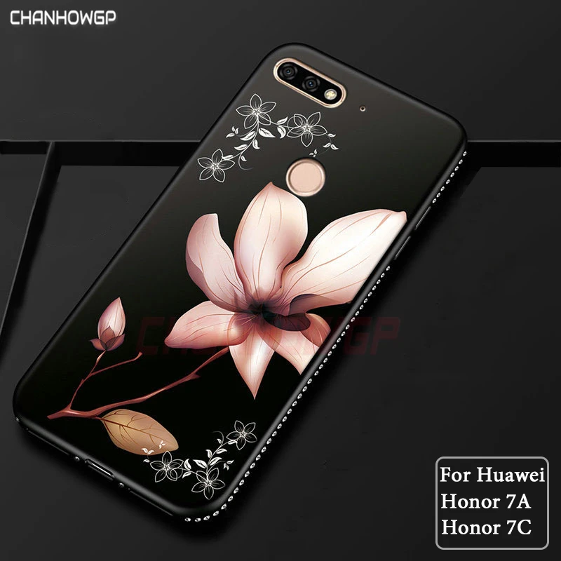 3D рельефный матовый чехол с цветами для Huawei Honor 7A DUA L22 Pro AUM L29 силиконовый 7C L41 LND