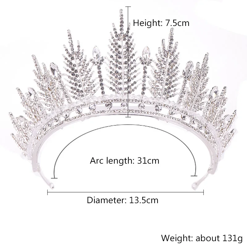Женские свадебные тиары FORSEVEN золотистые/Серебристые ручной работы с кристаллами