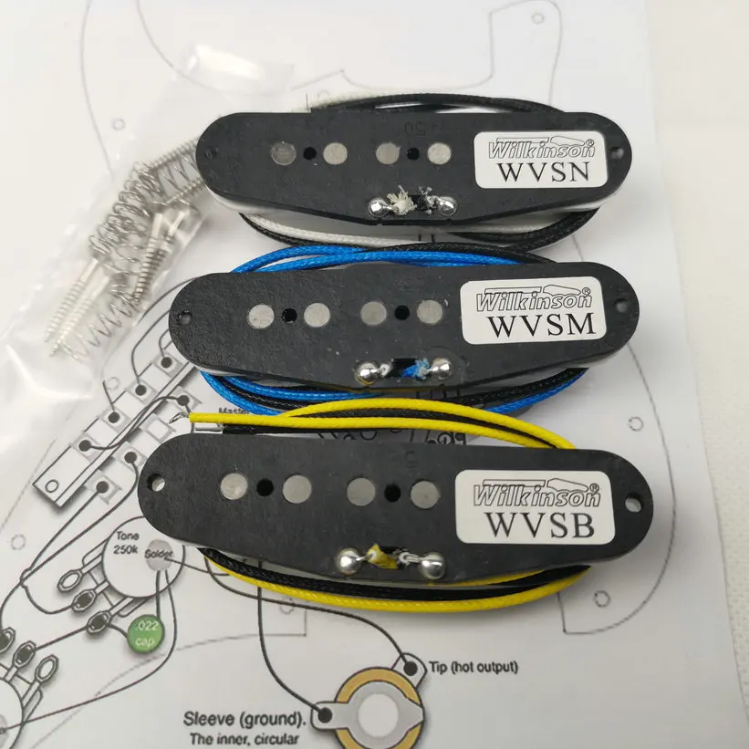 Wilkinson WVS Alnico5 звукосниматели Strat style Eleciric гитарные звукосниматели White1 комплект+ схема сварки