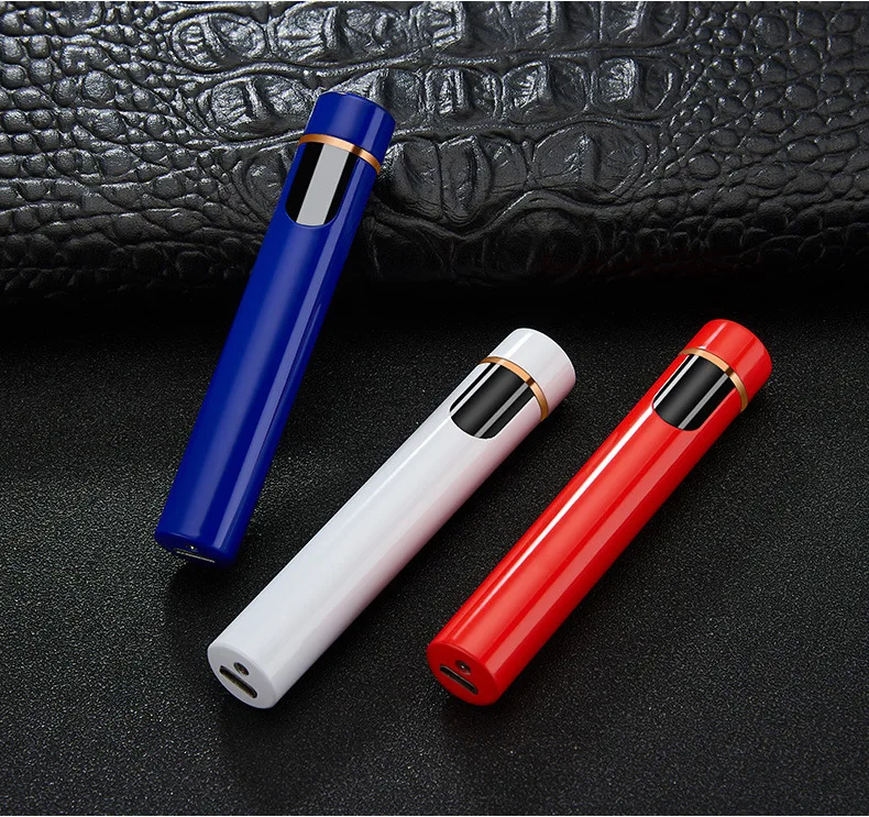 Мини портативный фокус металлический USB Электронная зажигалка светящаяся Кнопка беспламенная плазменная зажигалка ветрозащитный фонарь дуговая зажигалка