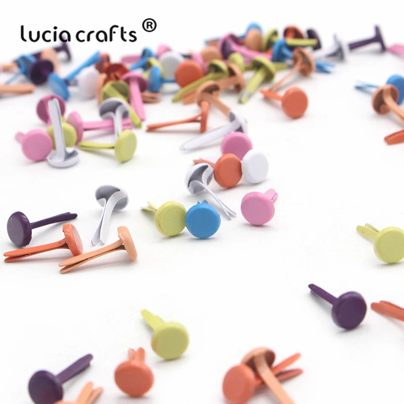 Распродажа Lucia crafts 50 шт 6,5x13 мм цветные Круглые Железные штифтики для скрапбукинга декор украшение застежка Brads металлические изделия CG0931
