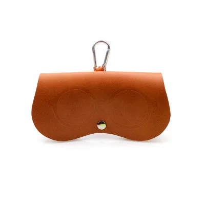 leather color Из кожи ПУ, с рисунком под змеиную кожу складывающийся модный Женский Портативный чехол солнцезащитные очки коробка для очков Солнцезащитные очки милая защитная сумка - Цвет: leather color