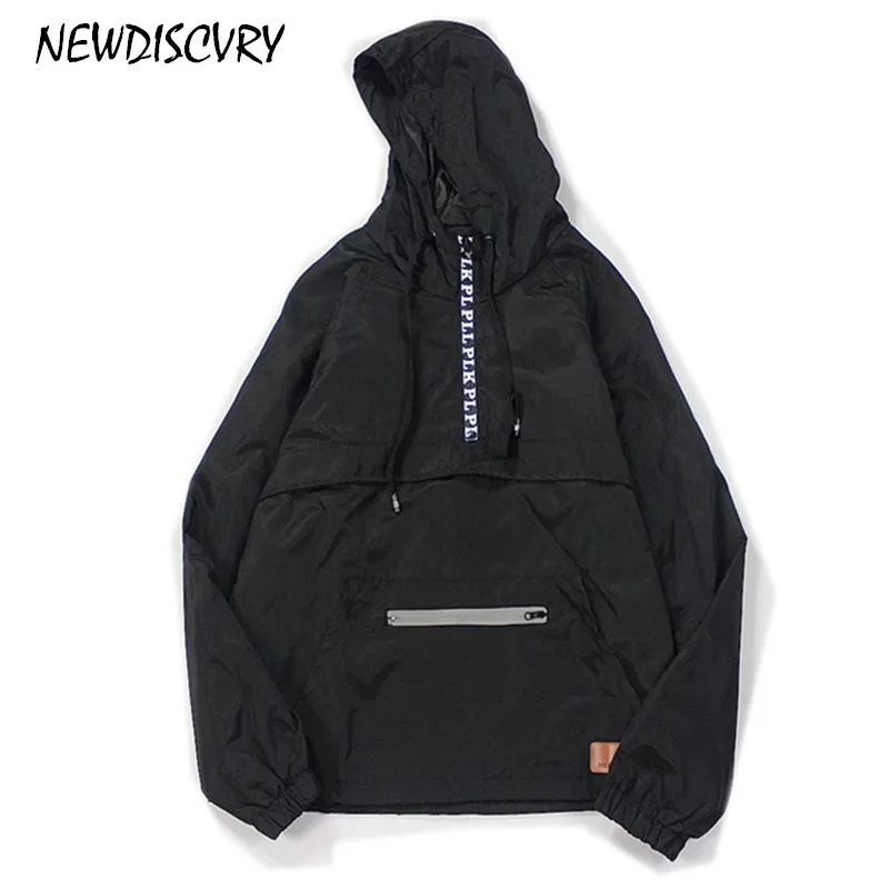 NEWDISCVRY тонкая мужская куртка с капюшоном 2018 модная ветровка s Уличная толстовка в