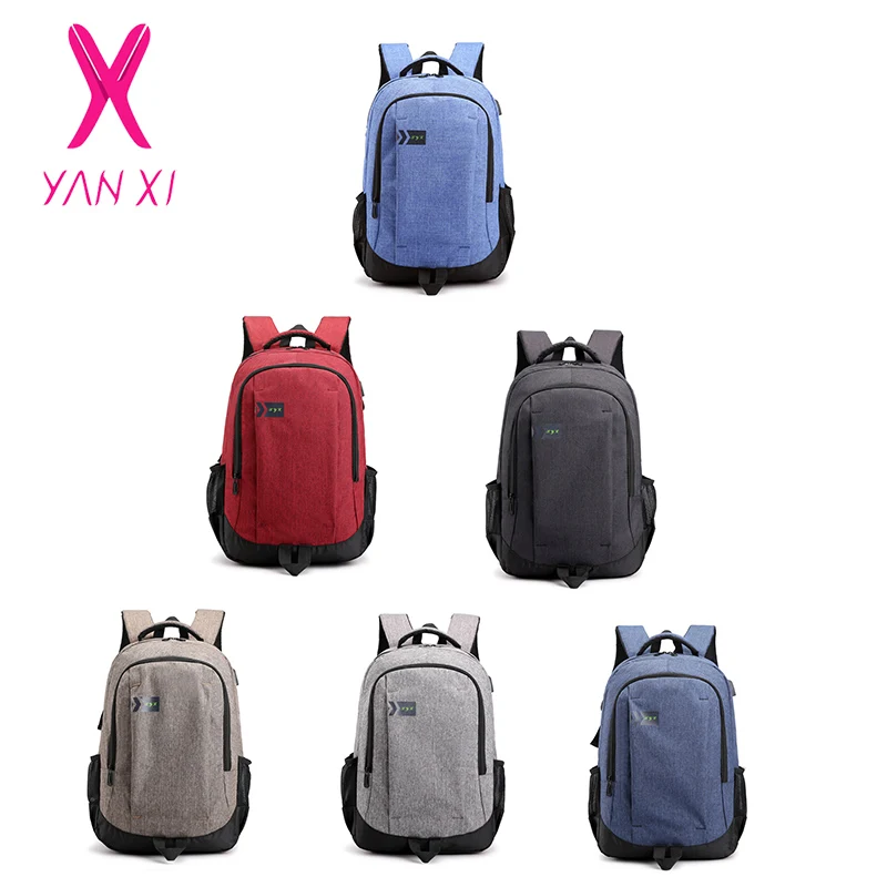 Рюкзак YANXI для мужчин с защитой от кражи и usb-зарядкой школьный рюкзак подростков