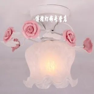 3 шт. деревенский сельский цветок розы потолочные светильники белое стекло