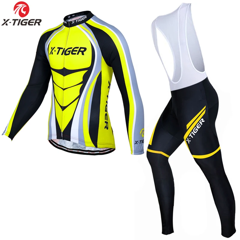 Winter Bib Set X-Tiger, сохраняющий тепло,, комплект для велоспорта, зимний, Термальный, флис, Ropa Ciclismo Invierno, одежда для велоспорта, Майо, MTB, велосипедная одежда, Джерси - Цвет: Winter Bib Set