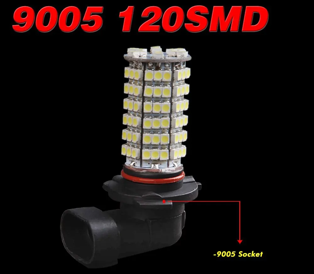 Par Hb3-9005 10w 700lm 6500k 120-светодиодная лампа Luz Branca Farol Neblina Milha Drl 6000K | Автомобили и