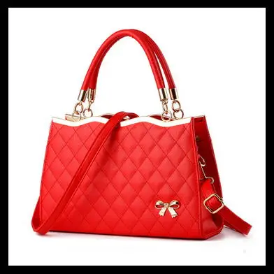 Zhe Ren Arco de Alta calidad mujeres bolso de cuero de la Marca del partido de tarde Bolso Crossbody totes el bolso de Hombro del enrejado de cuero suave de las mujeres sac - Цвет: Big red
