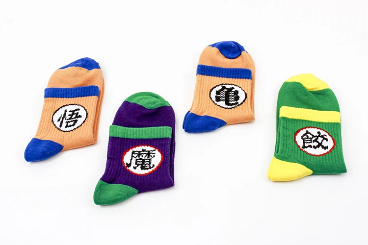 Для женщин Забавный мультфильм Dragon Ball скейтборд хлопковые носки Harajuku Сокс пара
