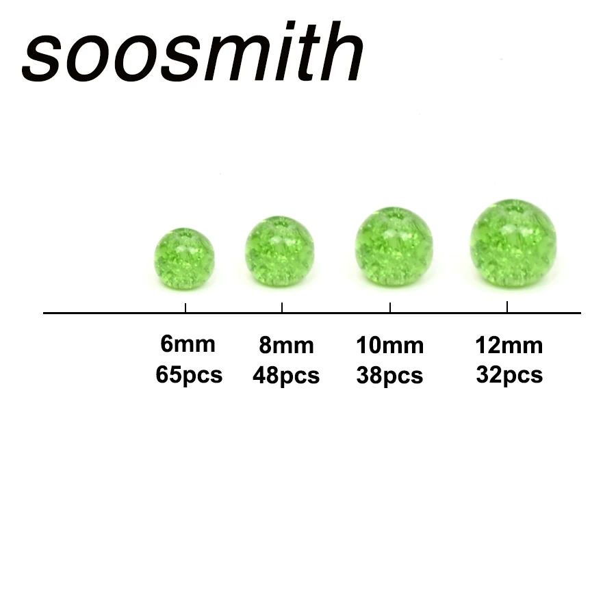 Soosmith круглый зеленый Попкорн с украшением в виде кристаллов Стекло бусина