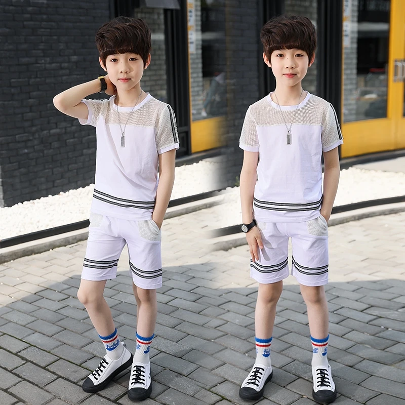 Children's Clothing Boy Summer Suit 2019 New Sports Clothes Big Children Short Sleeves Tide | Детская одежда и обувь